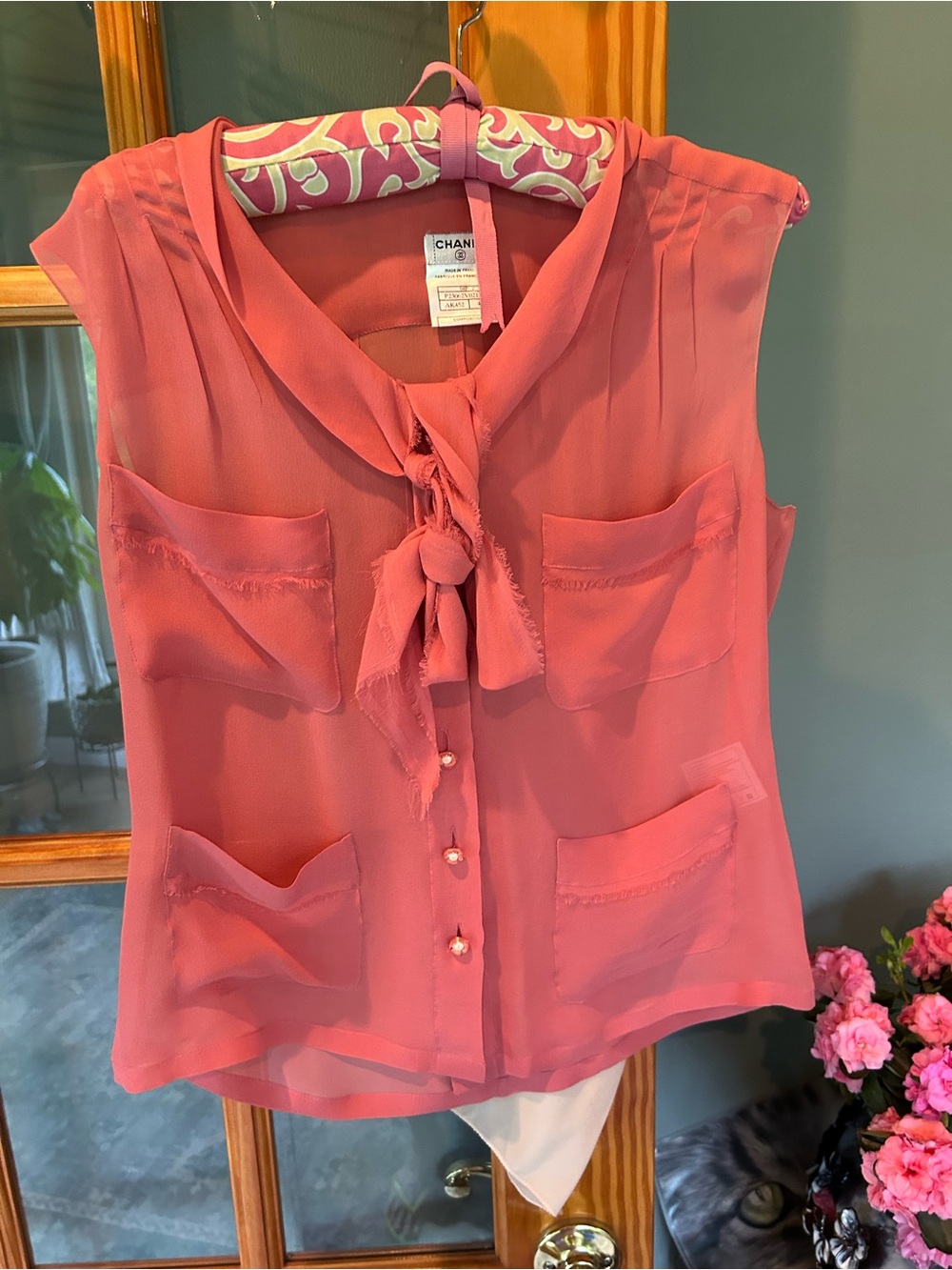 Vintage Chanel FR 40 Silk Blouse New wo Tags